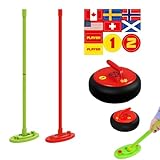 Shuffle Board Curling Game | Outdoor Indoor Curling Set | Ice Curlings Game Equipment Interactive Toys with Light | Shuffle Board Curlings Stone Family Party Games for Kids, Adults
