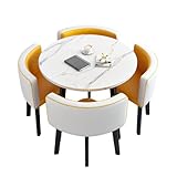 Ensemble de table de salle à manger moderne pour 5 personnes : cet ensemble de table à manger 5 pièces dispose d'une élégante table à manger et de 4 chaises confortables, idéal pour les réunions de famille. Avec son design contemporain, ce meuble de salle à manger améliore votre espace à manger, se mélangeant parfaitement avec différents styles de décoration d'intérieur. Parfait pour les repas quotidiens ou les occasions spéciales, il offre à la fois fonctionnalité et élégance.