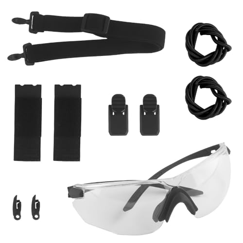 Jungle Leopard Tactical Glasses with Helmet Accessories Set Tactical Games Hunting Cycling(BK-L)
