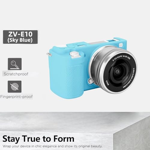 Funda de silicona para cámara Sony ZV-E10 color azul cielo miniatura 7