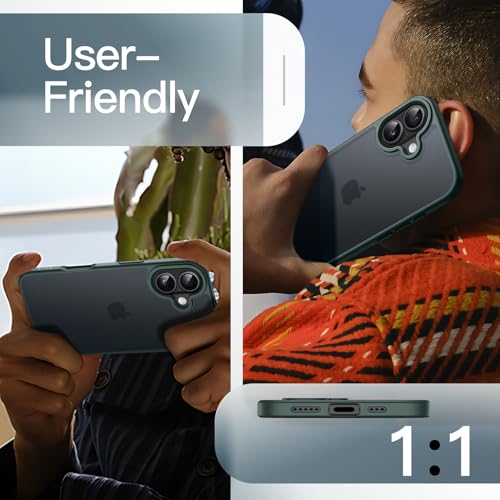 Image of JETech Matte Case for iPhone 17 6.3-Inch, Shockproof Military Grade Drop Protection, Frosted Translucent Back Minimalist Phone Cover, Anti-Fingerprint (Dark Green)