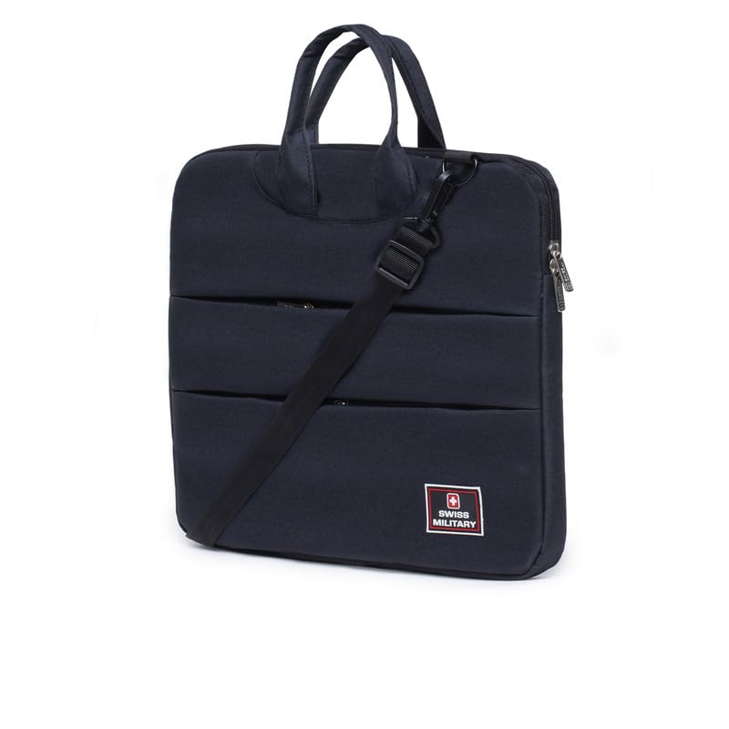 Image of SWISS MILITARY Alpha Laptop Sling /Messenger Bag for Men & Women 15.4 Inch Laptop Compatible Detachable Sling Belt Quick-Access Pockets Premium Polyester 5L Capacity Travel & Office Use