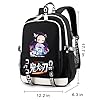 Cute Anime Style Backpack for Teens Large Capacity Fashion Cartoon Backpack Schoolbag for School Travel Daily Use (Black) - Image 2