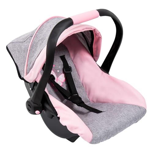 Bayer Deluxe Dolls Car Seat - Baby Doll Travel Car Seat with Sun Canopy