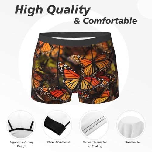 Monarch Butterflies Mens Underwear Boxer Briefs With Contour Pouch Soft Stretch Boxer Briefs Breathable Boxers3