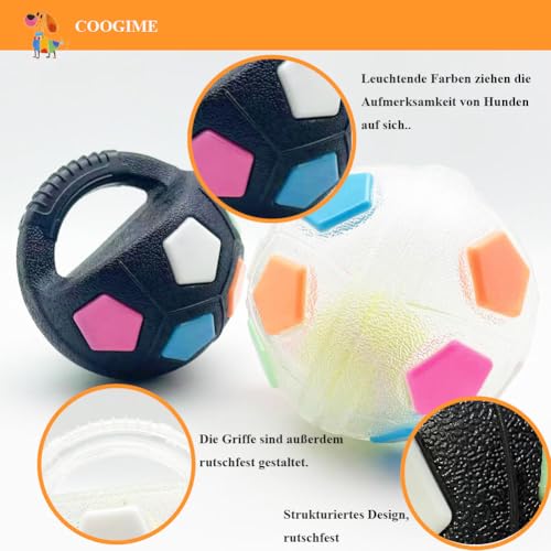 Coogime Hundespielzeug – Jagdbälle für Hunde, Robuster und vielseitiger Hundeball, Fußball der auf der Wasseroberfläche schwimmt, Spielzeug für Mittlere Große Hunde (Schwarz)