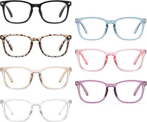 CCVOO 5 Pack Reading Glasses Blue Light Blocking Women/Men, Anti UV Ray/Glare Readers Fashion Eyeglasses with Spring Hinge