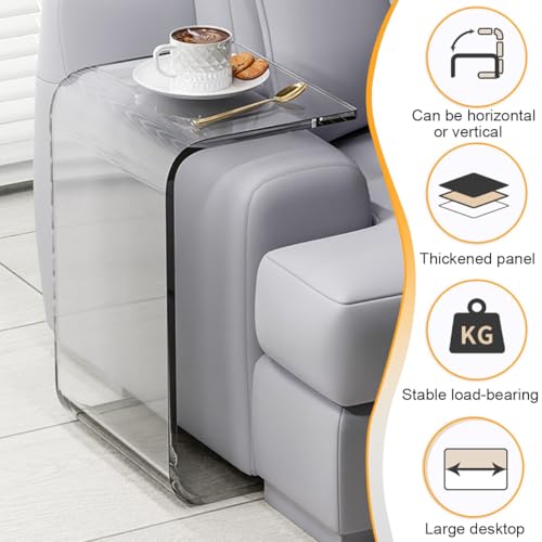 Table d'appoint en U en acrylique transparent de 40x25x22cm pour salon - 6
