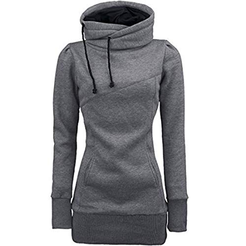 Preisvergleich Produktbild FIDOZ Damen Herbst Winter Hoodie Frauen Sweatshirt Pullover Oberteile Langarmshirt Kapuzenpullover Casual Pulli mit Kordel und Taschen Damen Langarm Tunika Tops Oberteil Bluse Kleider Strickjacke