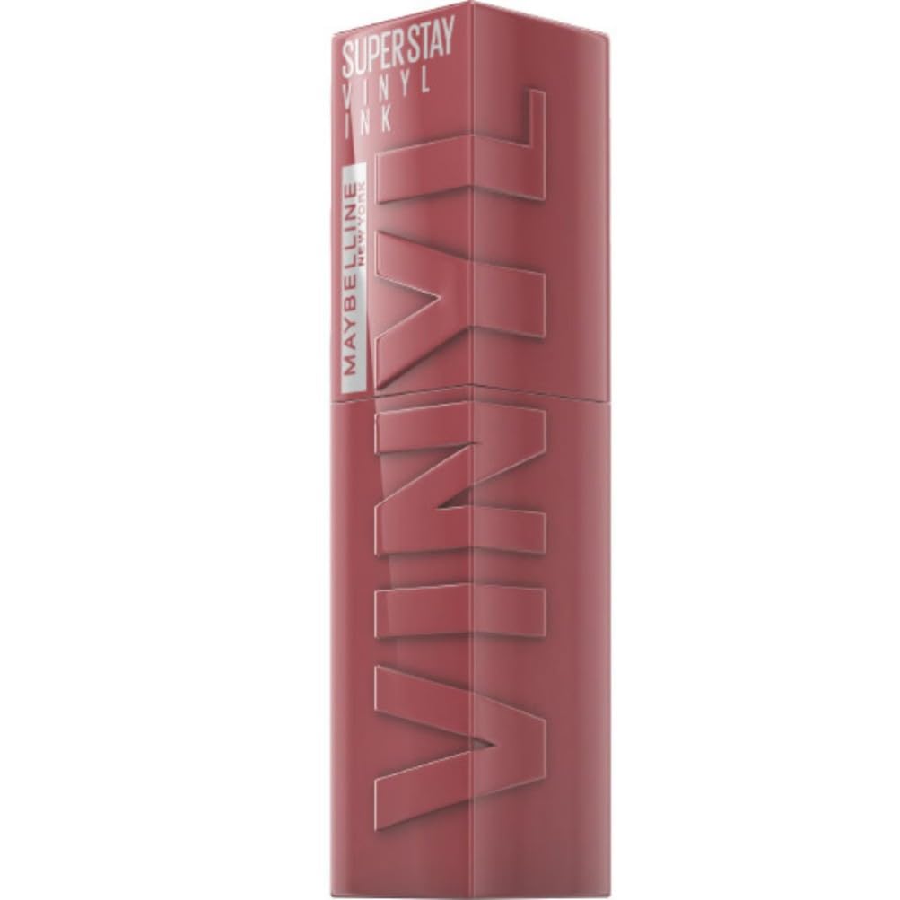 Maybelline New York Tinta Labbra a Lunga Tenuta Superstay Vinyl Ink, Per un Effetto Vinilico fino a 16H, Finish Luminoso e Senza Sbavature, Formula Vegana, Tonalità: 40 WITTY