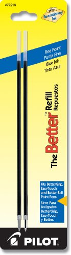PILOT Ballpoint Ink Refills for Better or EasyTouch Stick Pens, Fine Point, Blue Ink, 2-Pack (77216)