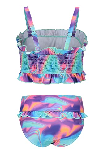 Image of Girls Bikini Swimsuits Two Piece Bathing Suit for Kids Girls Hawaiian Smocked Swimwear 3-16 Years