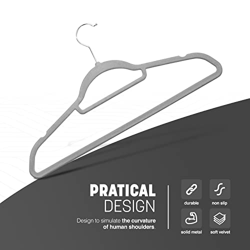 KEPLIN Velvet Hangers 50 Pack - Non-Slip Clothes Hangers with Tie Bar & 360° Hook - Durable & Sturdy, Space-Saving Wardrobe Organisers for Suits, Jackets & Clothes- Home Storage Solution - Image 2