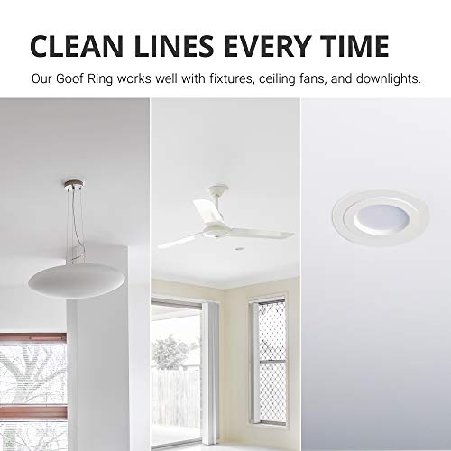 Sunco Lighting 12 Pack Goof Rings For Recessed Light Fixture Living Room Can Light Goof Trim Ring, Outer Diameter 8.6-Inch, Inner Diameter 6.2-Inch, Matte Finish, Flush Mount, 5-6 Inch, White #TOP4