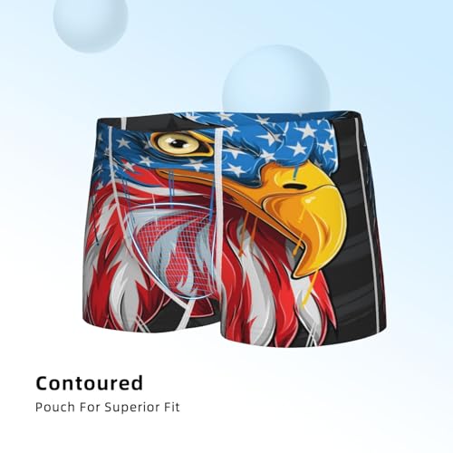 Boys' Cotton Boxer Brief Soft Underwear-Eagle Head With American Flag4