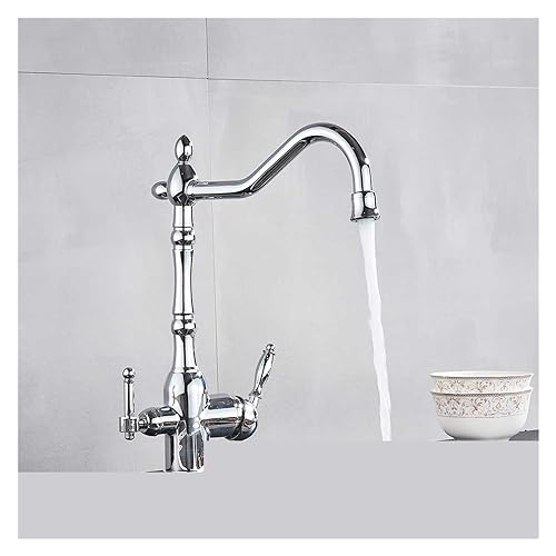 Robinet de cuisine avec filtre évier laiton antique mitigeur extractible