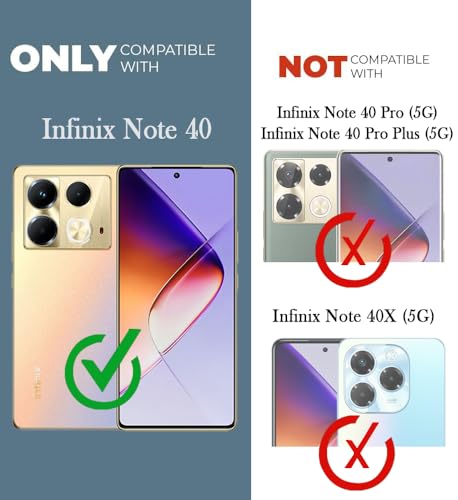 Image of Jkobi Back Case Cover for Infinix Note 40 (Polycarbonate with Shockproof Clear Panel | Crystal Glass Back | Camera Protection | Black)