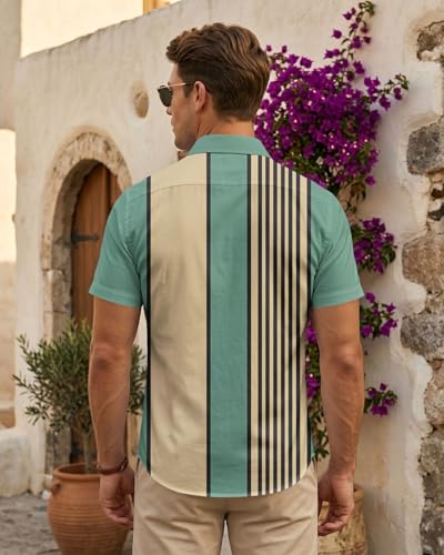Image of 99TIMORO Funny Film Summer Button Down Shirt Men Short Sleeve Top | Movie Character Hawaiian Shirts for Men Lightweight Breathable Beach Vacation Business Casual Summer Gifts Classic Fit