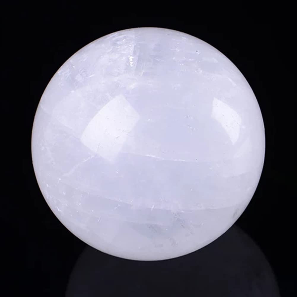 Specimen Healed Natural White Crystal Ball Quartz Stone Sphere Home Decoration Republic of Angola Magnetic Field Repair Crystals As a Gift (Color : Ball, Size : 80 mm Diameter)