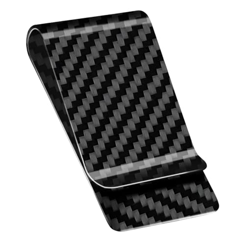 Money Clip for Men 2pcs Black Carbon Fiber Sim Wallet Money Clip for Men Women