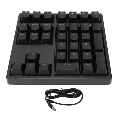 Image of VBESTLIFE Mechanical Numpad, 34Keys Mini Type C Numeric Keypad, RGB Backlight, PBT Keycaps Rechargeable Number Keypad for PC (Black)