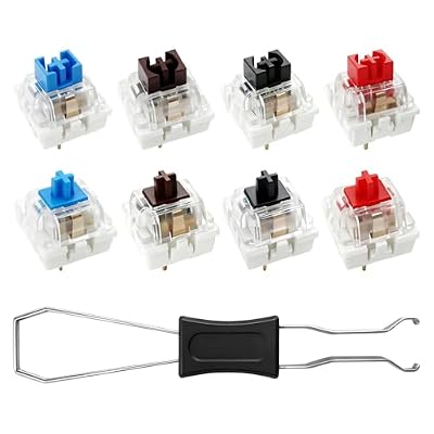 DLBEEM 80Pcs Mechanical Keyboard Switches, 3-Pin Keyboard Clicker with Switch Puller, Dustproof and Non-Dustproof Cicker Replacement for 3D Prints, Typing