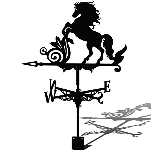 Girouette cheval en métal pour toit : décoration de jardin artisanale durable