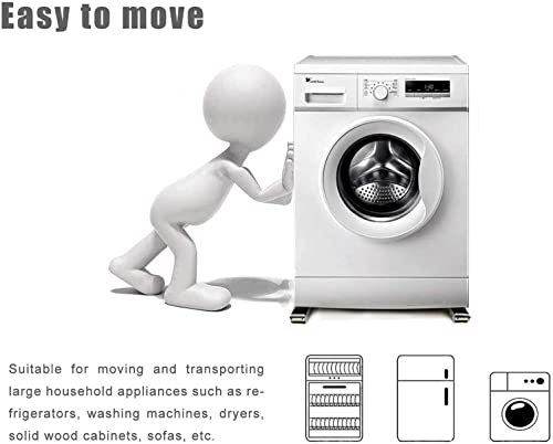 Image of 1 Pair Movable Washing Machine Stand Adjustable Base Mobile Roller Foot Mats Protector Stand