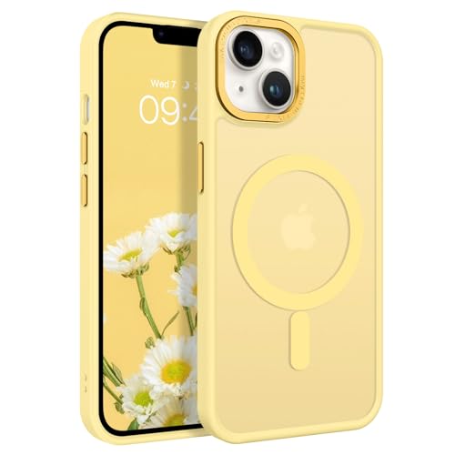 Coque iPhone 14 Plus fine jaune : finies les traces de doigts et les chutes