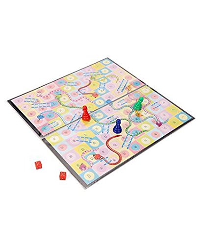 Image of RATNA'S Classic Strategy Game Little Chess with Snakes and Ladders to Develop Building and Concentration of Kids (Multicolour)