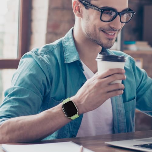 Image of Silicone Braided Weave Bands Compatible with Apple Watch 38mm 40mm 41mm 42mm 44mm 46mm 45mm 49mm, Replacement Sport Breathable Strap for iWatch Series 10 /9 /8 /7 /6 /5 /4 /3 /2 /1 Ultra SE Women Men, Matcha