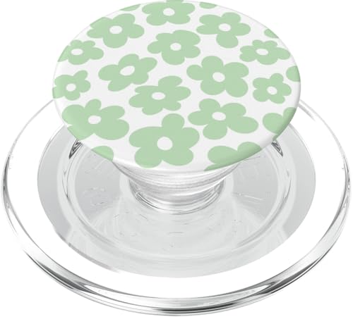 Fleurs vertes esthétiques rétro marguerites PopSockets PopGrip pour MagSafe