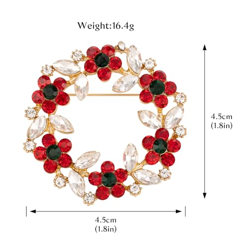 Image of Womens Wreath Flower Brooch Pin Crystal Brooch for Women
