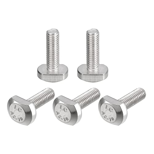 uxcell T-Slot Bolts, 5pcs M5x16mm T Slot Drop-in Stud Sliding Bolts 304 Stainless Steel T Shape Screws for T Track