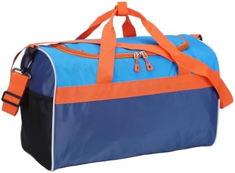 Sport Kids Duffle Bag for Boys or Girls, Weekend Travel Bag, Lightweight (Blue)