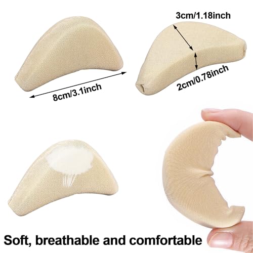 Image of Shoe Filler Inserts 5 Pairs Toe Cushion Fillers Loose Shoes Foam Toe Filler to Make Big Shoes Fit Half-Size Insoles Adjust Shoe for High Heels Dress Shoes Boots (Black and Beige)
