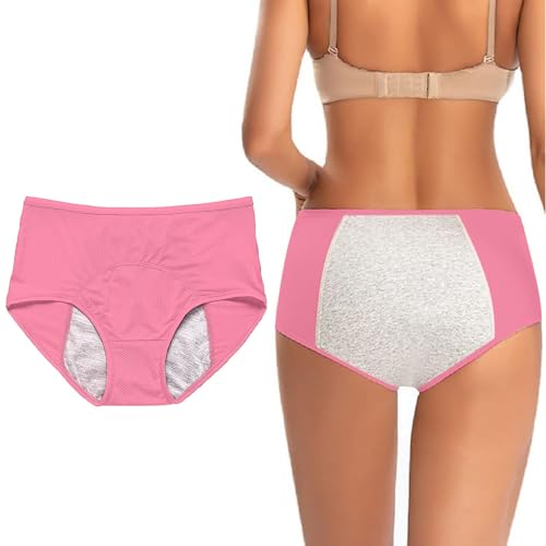 40 hasta 150 kg de talla grande L a 8XL pantalones fisiológicos ropa interior a prueba de fugas antes y después de la ropa interior para mujeres ropa interior set de almacenamiento, Rosa., 5XL