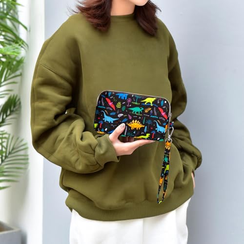Image of BIAOTIE Large Capacity Wristlet Wallet - Women Printed Nylon Waterproof Handbag Clutch Purse