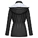 FISOUL Raincoats Waterproof Lightweight Rain Jacket Active Outdoor Hooded Women's Trench Coats Black