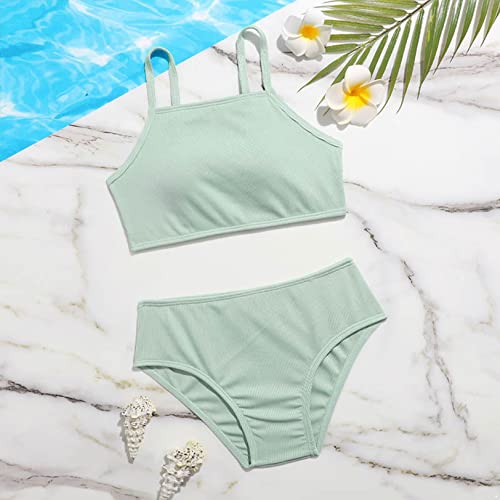 Kids Girls Swimwear Bikini Set Padded Cropped Bra Top and Swim Shorts Briefs Summer Bathing Suits2