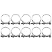 Acouto 10Pcs Hose Clamp Set - 201 Stainless Steel Reinforced for Prevention & Versatile Applications in Automotive & Industrial Use (52-55mm)