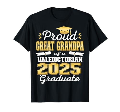 Orgulloso Gran Abuelo de 2025 Valedictorian Graduate 25 Camiseta