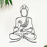 Rajukit Minimalist Buddha Decor–Zen Wall Art for Yoga & Meditation Spaces, Spiritual Metal Wall Art for Home, Office, Outdoor Use – Serene Hindu Decor Perfect for Minimalist Interiors