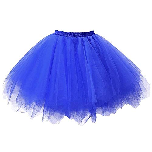 Falda de puerta para mujer, multicolor, falda corta alta para mujer, calidad adulta, falda plisada, falda de ballet, falda de burbuja, falda corta bailarina, azul, XL