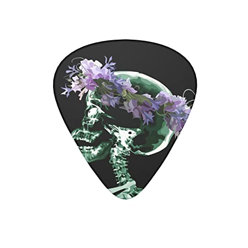 Lot de 12 médiators pour guitare électrique, basse acoustique, motif tête de mort, couronne et fleurs, cadeau avec boîte - Les Beatles, Paul McCartney, John Lennon, RIngo Starr, George Harrison Lot de 12 médiators pour guitare électrique, basse acoustique, motif tête de mort, couronne et fleurs, cadeau avec boîte