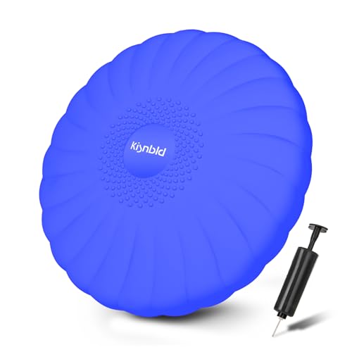 Image of kisnbld Wobble Cushion, Extra Thick Wiggle Seat for Sensory Kids, Non-slip Balance Disc with Inflation Pump for Adults Core Strength, Posture Improvement & Physical Therapy (13.5in /34cm)
