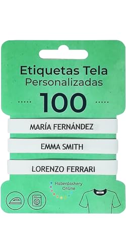 100 Etiquetas termoadhesivas personalizadas para ropa (PLANCHAR). Etiquetas de tela para planchar con CERTIFICADO ECOLÓGICO ideales para niños, bebés y abuelos. NOMBRE PERSONALIZADO. - Imagen 5