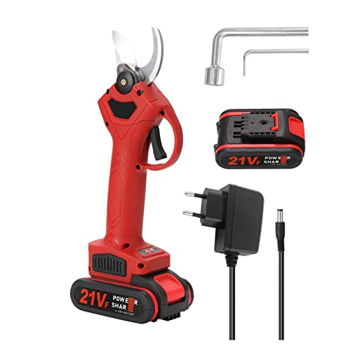 LEPREM Ferramentas elétricas, podadora elétrica sem fio, tesoura de poda, cortador de ramos de poda de bonsai de árvore frutífera eficiente - tesouras de podar elétricas (Rot)