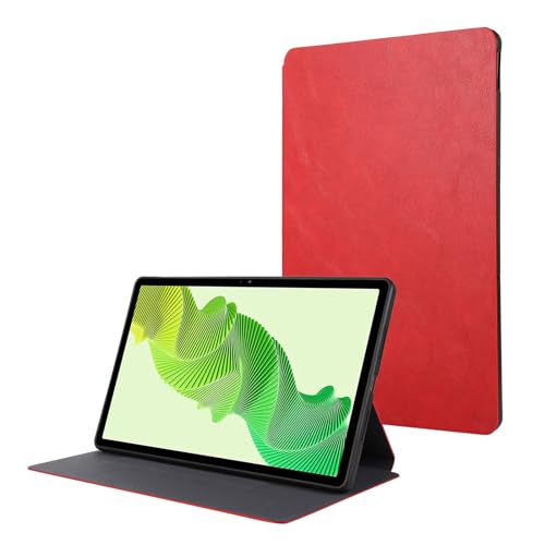 Étui cuir Realme Pad 2 11.5 avec support multi-angle rouge protection fine