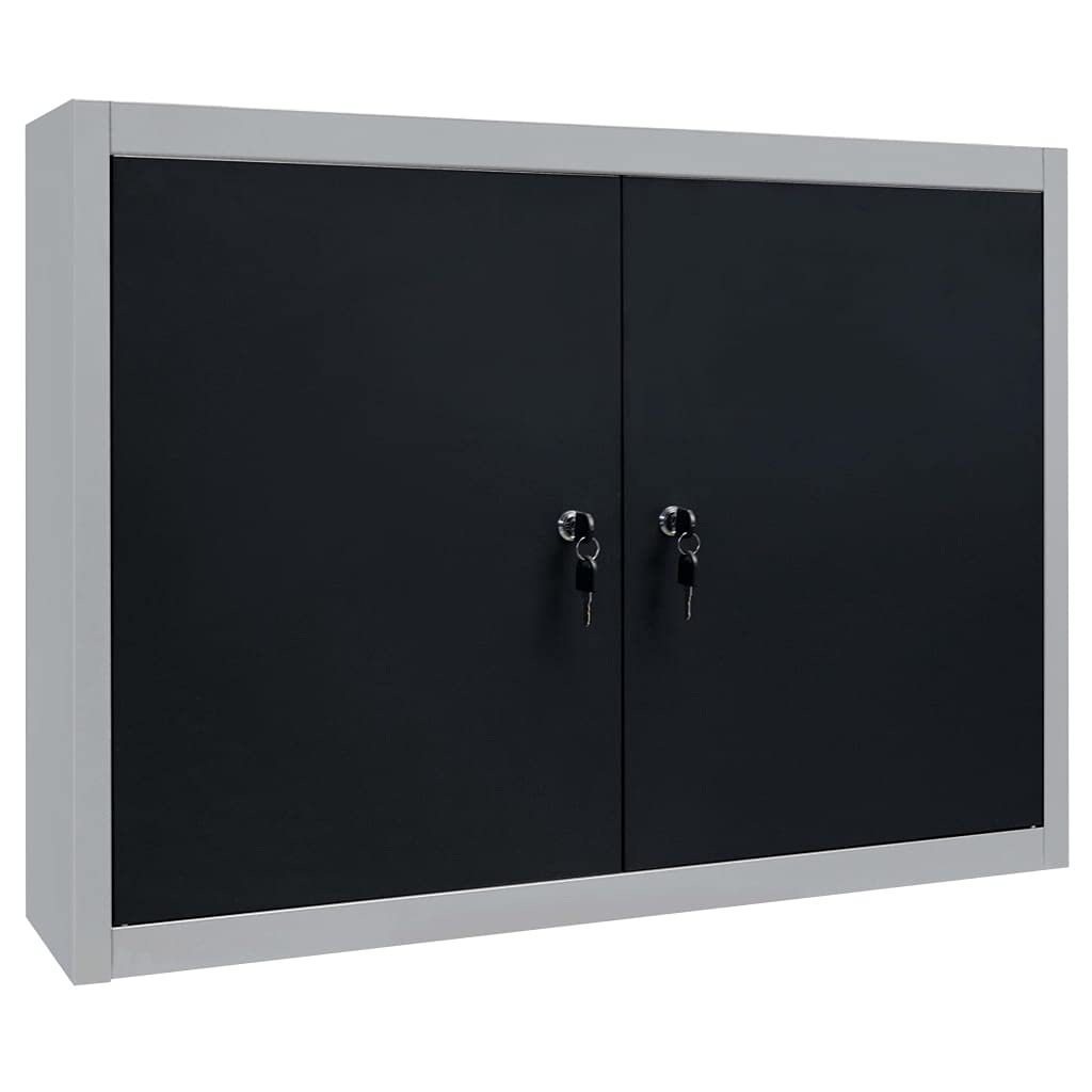 Genérico Armario de Herramientas de Pared Industrial Metal Gris y Negro,Bricolaje,Accesorios de Bricolaje,Organización y Almacenamiento de Herramientas,Armarios para herramientas-145365